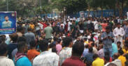 ইশরাককে মেয়র পদে বসানোর দাবিতে আজও নগরভবনের সামনে অবস্থান