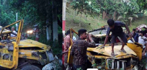 রাঙ্গামাটিতে পিকআপ উল্টে নিহত ৪, আহত ২