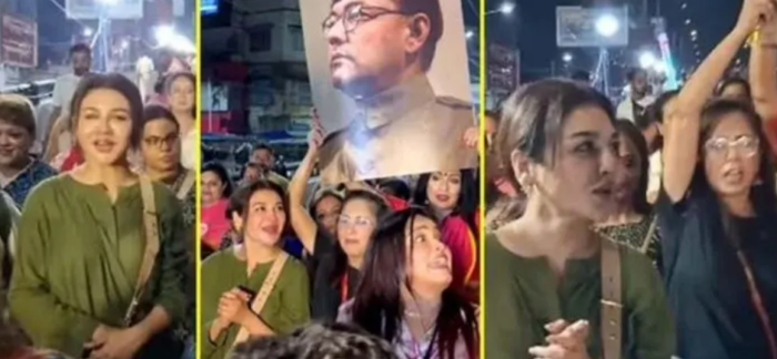 কলকাতার রাজপথে মিছিলে জয়া আহসান, সমালোচনার মুখে অভিনেত্রী