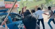 গোপালগঞ্জে ‘জয় বাংলা’ স্লোগান দিয়ে পুলিশের ওপর হামলা, গাড়ি ভাঙচুর